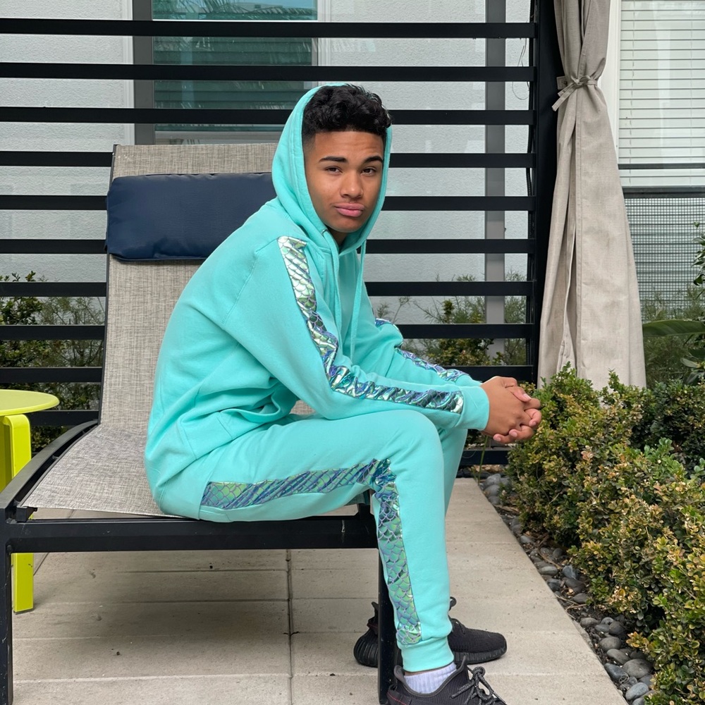 Mer Hoodie Unisex Turquoise